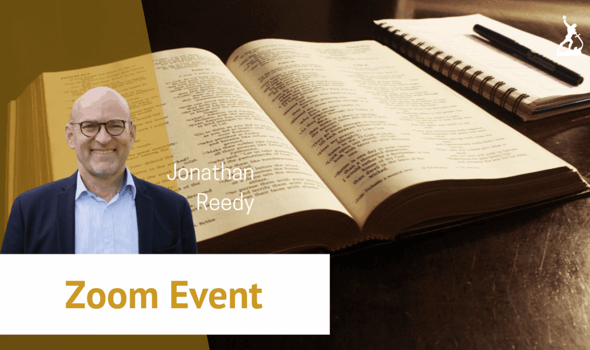 Open book and notepad, Zoom event promotion.