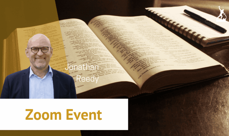 Open book and notepad, Zoom event promotion.